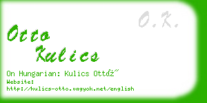 otto kulics business card